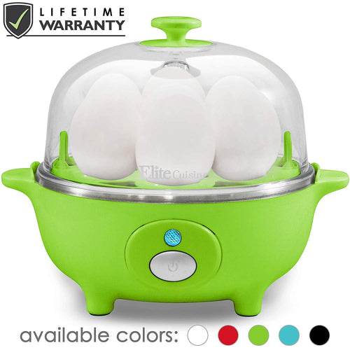 Elite Cuisine - 7-Egg Automatic Egg Cooker - Green